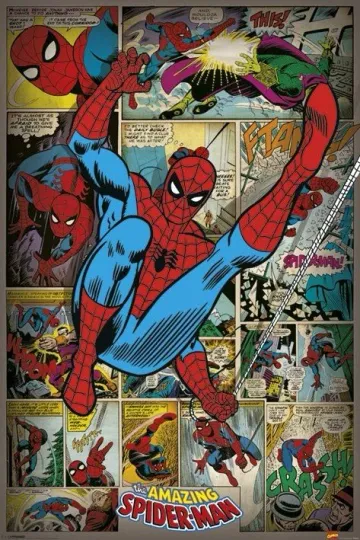 Discover Retro Spiderman Compilation Vertical Poster