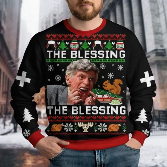 Discover The Blessing Movie Ugly Xmas Sweater, National Lampoon's Christmas Vacation, Funny Uncle Lewis Holiday Sweater, Family Xmas Holiday Gif