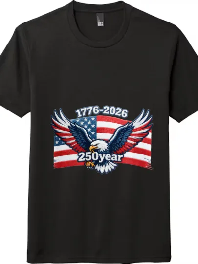 Discover 1776 - 2026 250th Anniversary Eagle & US Flag T - shirt