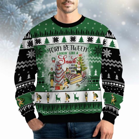 Buddy Elf Christmas Ugly Sweater, Elf Christmas Sweater, Christmas Movie, Funny Xmas Movie Ugly Sweater