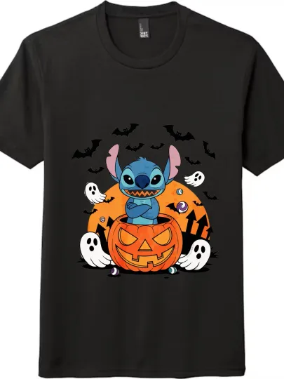 Discover Stitch Halloween - Themed Short - Sleeve T - Shirt|Unisex Loose Top