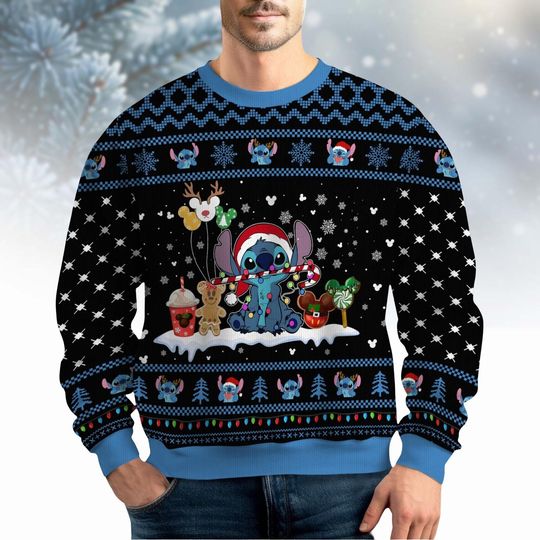 Discover Disney Lilo and Stitch Christmas Sweater, Kids & Family Ugly Christmas Shirt