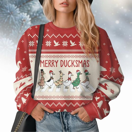 Discover Christmas Ducks Ugly Sweater, Duck Christmas Shirt, Animal Christmas Sweater, Farm Lover Holiday Shirt