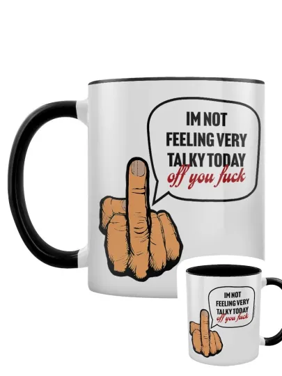 Discover I'm Not Feeling Very Talky Today 2-Tone Mug with Black Interior