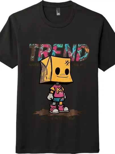 Discover Trendy Box - Head Cartoon Casual T - Shirt, Unisex Tee