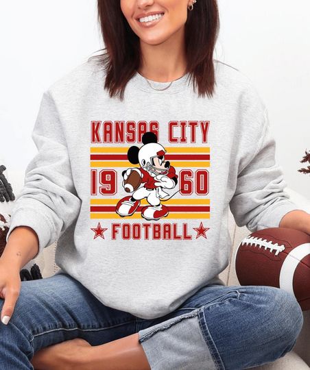 Discover Mickey Kansas City Football Sweatshirt, Game Day Disney Sunday Football Family Matching Sweatshirt, Kansas City Football Mickey Sports Fan