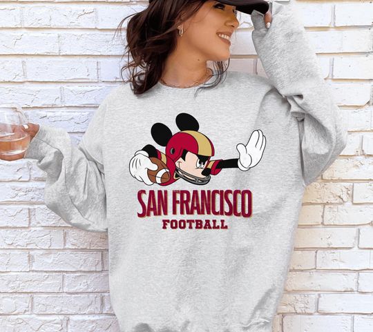 Discover Retro Mickey San Francisco Football Sweater, Disney Mickey San Francisco Football Sweatshirt, San Francisco Football Fan