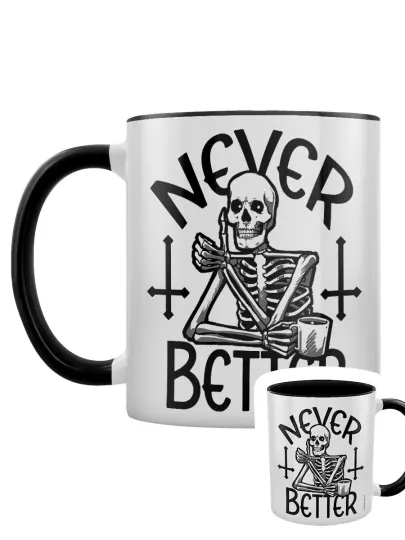 Discover Skeleton Never Better 2-Tone Mug with Black Interior