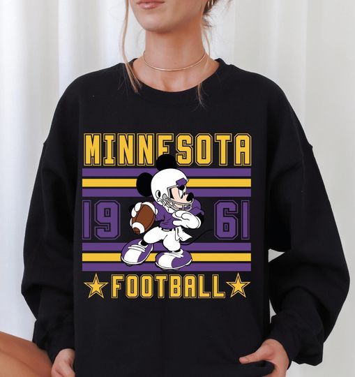 Discover Minnesota Football Mickey Sweatshirt, Disney Game Day, Mickey Minnesota Team Spirit Sweatshirt, Disney Inspired Football