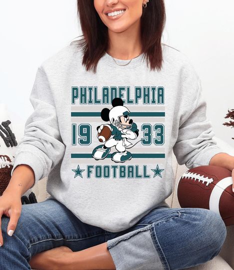 Discover Mickey Philadelphia Football, Mickey Family Matching Game Day Sweatshirt, Mickey Sundays Are For Philadelphia Football Sweatshirt