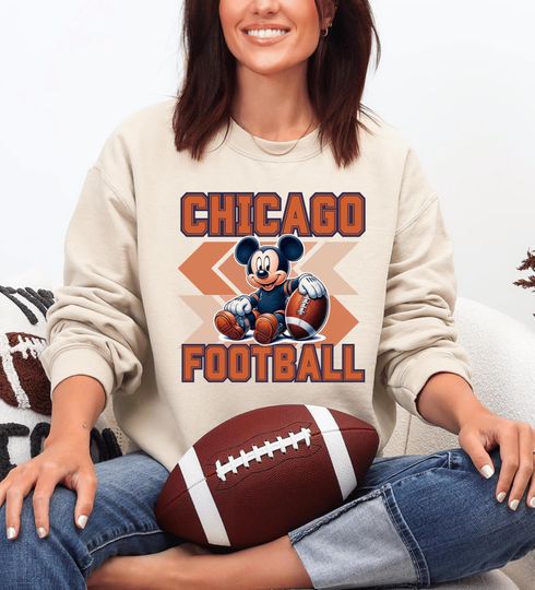 Discover Mickey Chicago Football Sweatshirt, Disney Chicago Football, Chicago Game Day Outfit