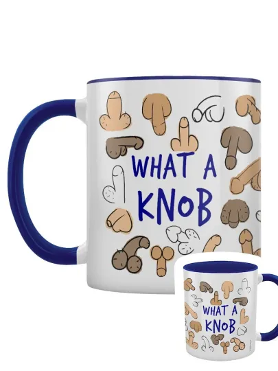 Discover What A Knob Blue Inner 2-Tone Mug