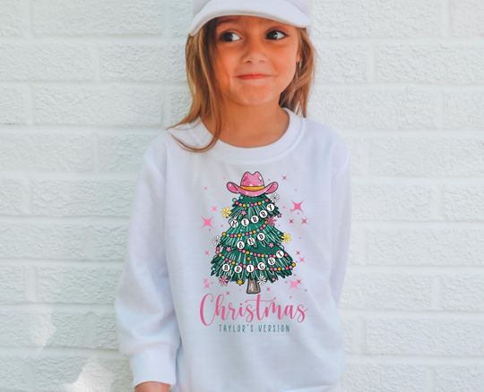 Discover Merry Christmas Taylor's Version Youth Crewneck Sweatshirt, Christmas Gift for Girls, Cute Christmas Sweatshirt for Kids, Christmas Gift Kid