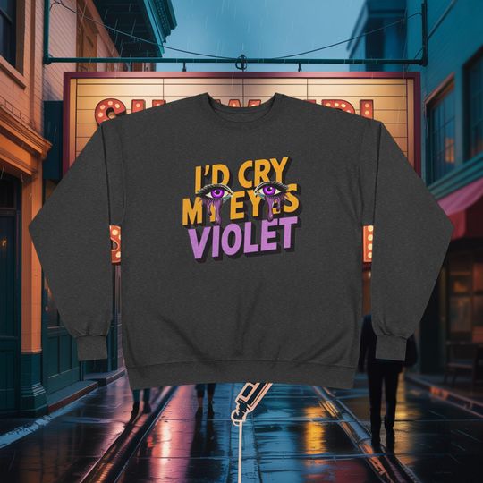 Discover Elizabeth Taylor inspired Cry My Eyes Violet design, Unisex Crewneck, Celebrity Fashion, Comfy Sweatshirt