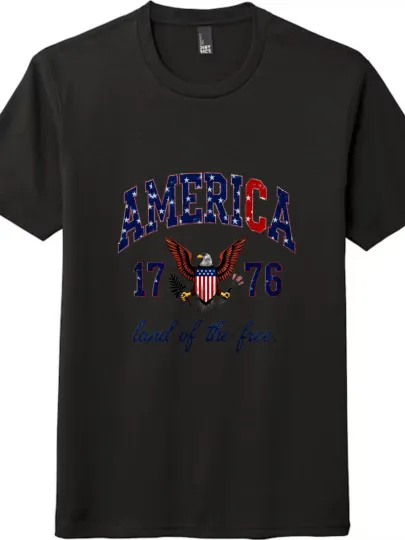 Discover America 1776 Land of the Free Eagle T - Shirt