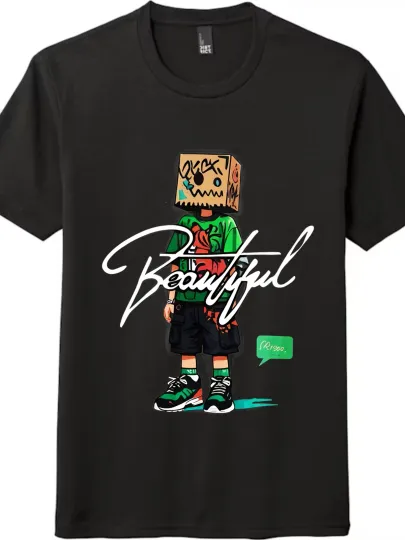 Discover Box - Head Cartoon Casual T - Shirt | Unisex Tee in Black and White