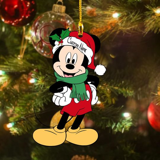 Discover Personalized Mickey Mouse Santa Christmas Ornament, Disney Mickey Mouse  Customized 2025 Christmas Tree Decor, Disney Keepsake Gift For Kid