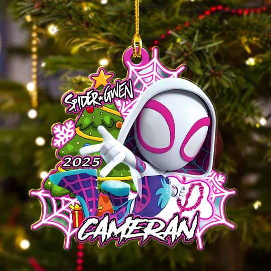 Personalized Spider-Gwen Christmas Ornament, Marvel Spider Xmas Ornament Tree Decor
