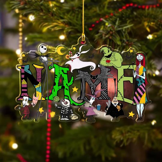 Discover Custom The Nightmare Before Christmas Ornament, Jack Skellington Sally Oogie Boogie Ornament, Disney Christmas Ornament, Disney Xmas Gift