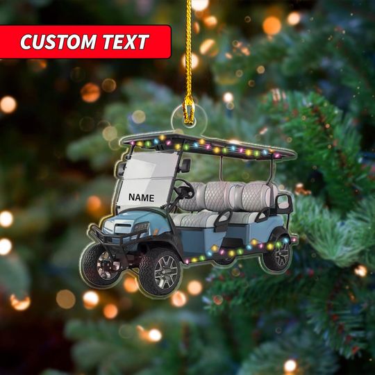 Discover Custom Name And Number Golf Cart Personalized Christmas Ornament