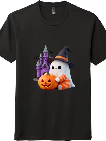 Discover Halloween Cute Ghost Pumpkin T-shirt | Festival Casual Short-sleeve