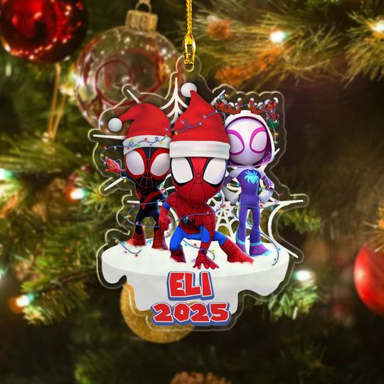 Personalized Spidey And His Amazing Friends Christmas Lights Ornament