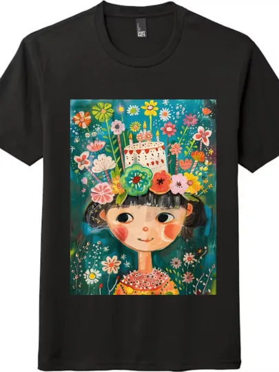 Discover Birthday Cake & Flower Girl Short - Sleeve T - Shirt| casual T shirt