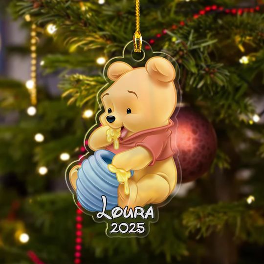 Discover Personalized Winnie The Pooh Ornament, Disney Pooh Honey Xmas Ornament
