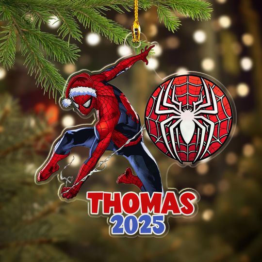 Personalized Spider-Man Christmas Ornament, Spider Hero Customized 2025 Christmas