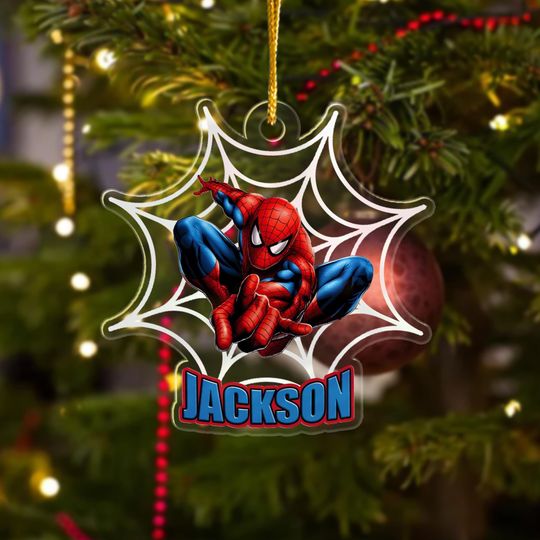 Discover Personalized Superhero Christmas Ornament, Spiderman Xmas Ornament