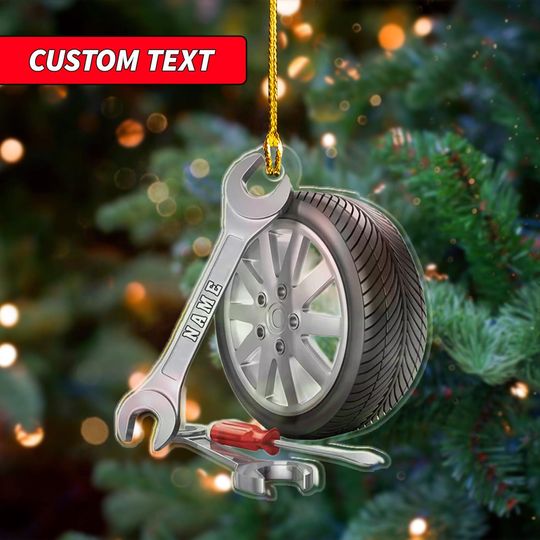 Discover Custom Mechanic Shaped Acrylic Christmas Ornament, Auto Mechanic Christmas Ornament
