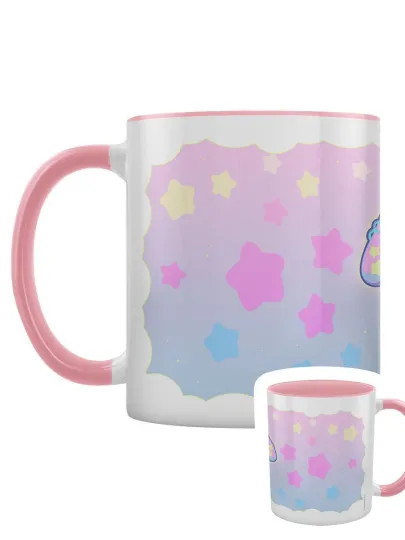 Discover Cosmic Boop Pastel Accent Mug with Pink Inner