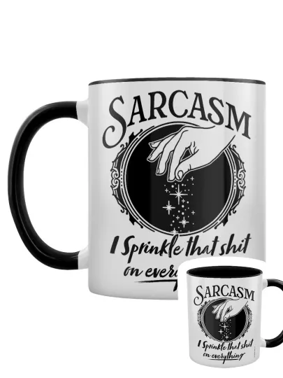 Discover Sarcasm I Sprinkle That Sh*t On Everything Black 2-Tone Mug