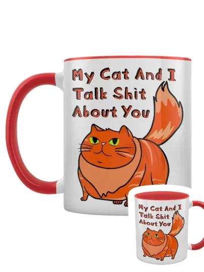 Discover My Cat & I Talk Sh*t About You 2-Tone Mug