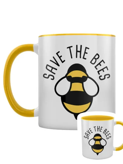 Discover Save The Bees Yellow Inner 2-Tone Mug