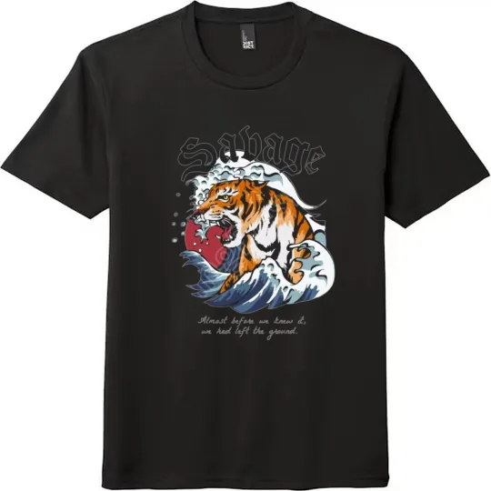 Discover Savage Tiger Wave Graphic Unisex Tee