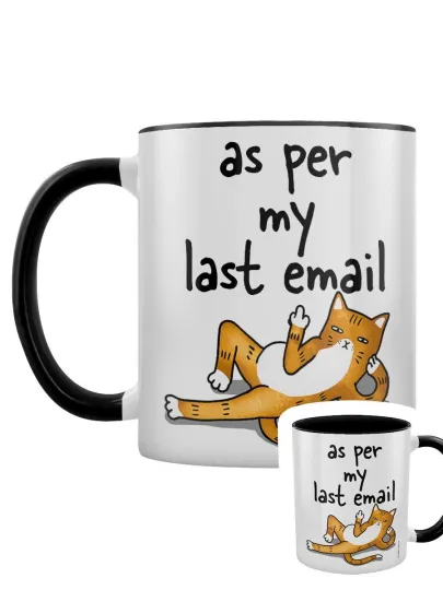 Discover Sarcastic Cat Accent Mug with Black Inner, 2-Tone Design