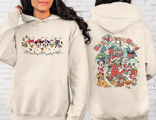Discover Vintage Mickey and Friends Christmas Hoodie, Disney Family Christmas Hoodie, Christmas Group Hoodie