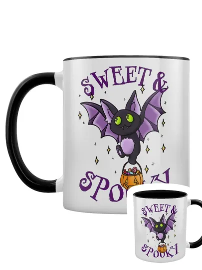 Discover Sweet & Spooky Halloween Bat Black Inner 2-Tone Mug