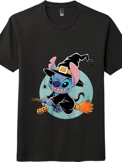 Discover Stitch Halloween Witch - Style Short - Sleeve T - Shirt|Unisex Loose Top