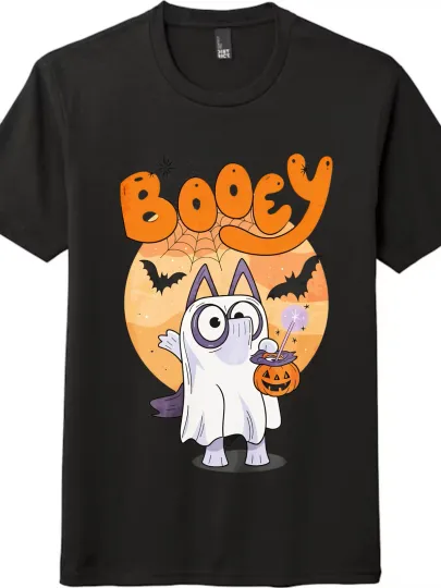 Discover Halloween Ghost BlueyDad Printed T - Shirt, Casual Short - Sleeved
