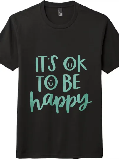 Discover "It's Ok To Be Happy" Cartoon Casual T-shirt|Unisex tee