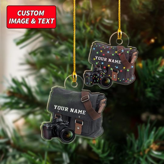 Discover Personalized Camera Christmas Ornament, Custom Camera Christmas Ornament, Gift Photography Xmas Ornament, 2D Flat Photographer Ornament