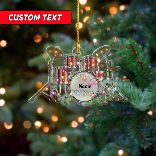 Discover Custom Ornaments Gift For Drum Lovers, Personalized Drum Kit Christmas Light Ornament, Christmas Gifts For Drumme, Music Christmas Ornament