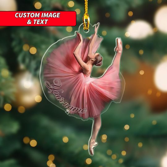 Discover Custom Image And Text Dancer Christmas 2D Printed Ornament, Personalized Dacing Christmas Ornament, Ballet Ornament, Dancer Gifts