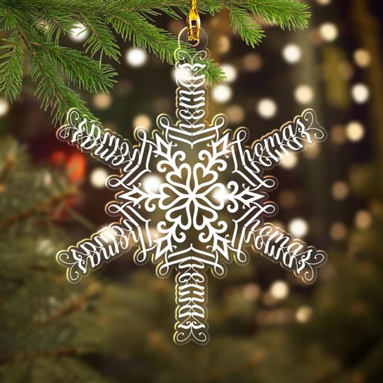 Discover Custom Snowflake Acrylic Ornament, Personalized Snowflake Christmas Keepsake, Personalized Flake 2025 Tree Decor, Snowflake Christmas Gifts