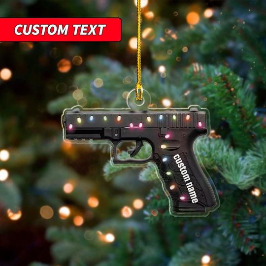Discover Personalized Gun Ornament, Run Christmas Ornament Black-Gifts for Hunters, Hunting Rifle Personalized Christmas Ornament Military Ornament