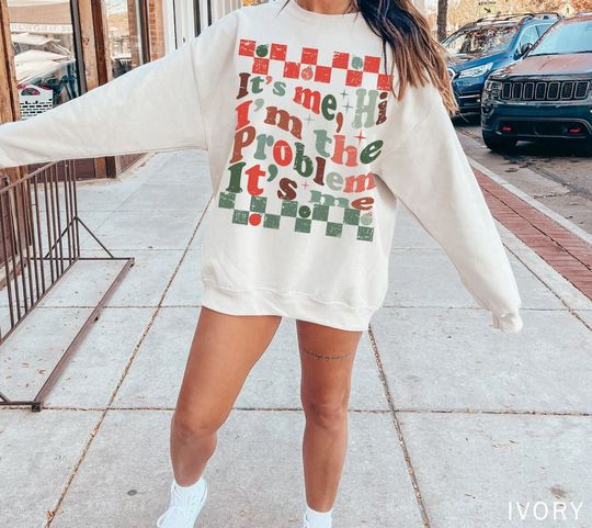 Discover Christmas Sweater - Its Me Hi Im The Problem - taylor version - Taylor - Merry Christmas - Unisex Heavy Blend Crewneck Sweatshirt