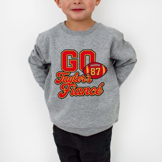 Discover Go Taylors Fiance Kids Sweatshirt, Funny Travis Kelce Taylor Youth Sweatshirt, 87 Kansas City Football Toddler Shirts, Cute Kansas Fan Shirt