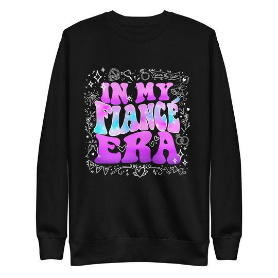 Discover Fianc Era Sweatshirt: Pastel Doodle Engagement Gift